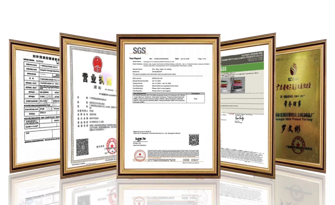 YHD certification documents